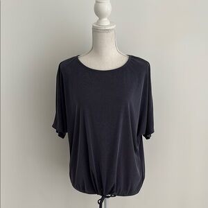 Green Envelope Blue and Gray Relaxed Tie Front T-Shirt